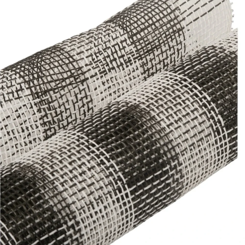 Christmas Polypro BUFFALO CHECK DECO Mesh Ribbon Black And White‎ 18x9''-NEW